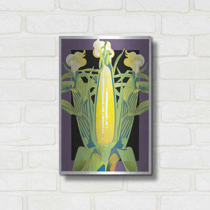 Luxe Metal Art 'Corn' by David Chestnutt, Metal Wall Art,12x16
