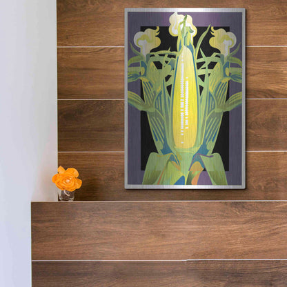 Luxe Metal Art 'Corn' by David Chestnutt, Metal Wall Art,12x16