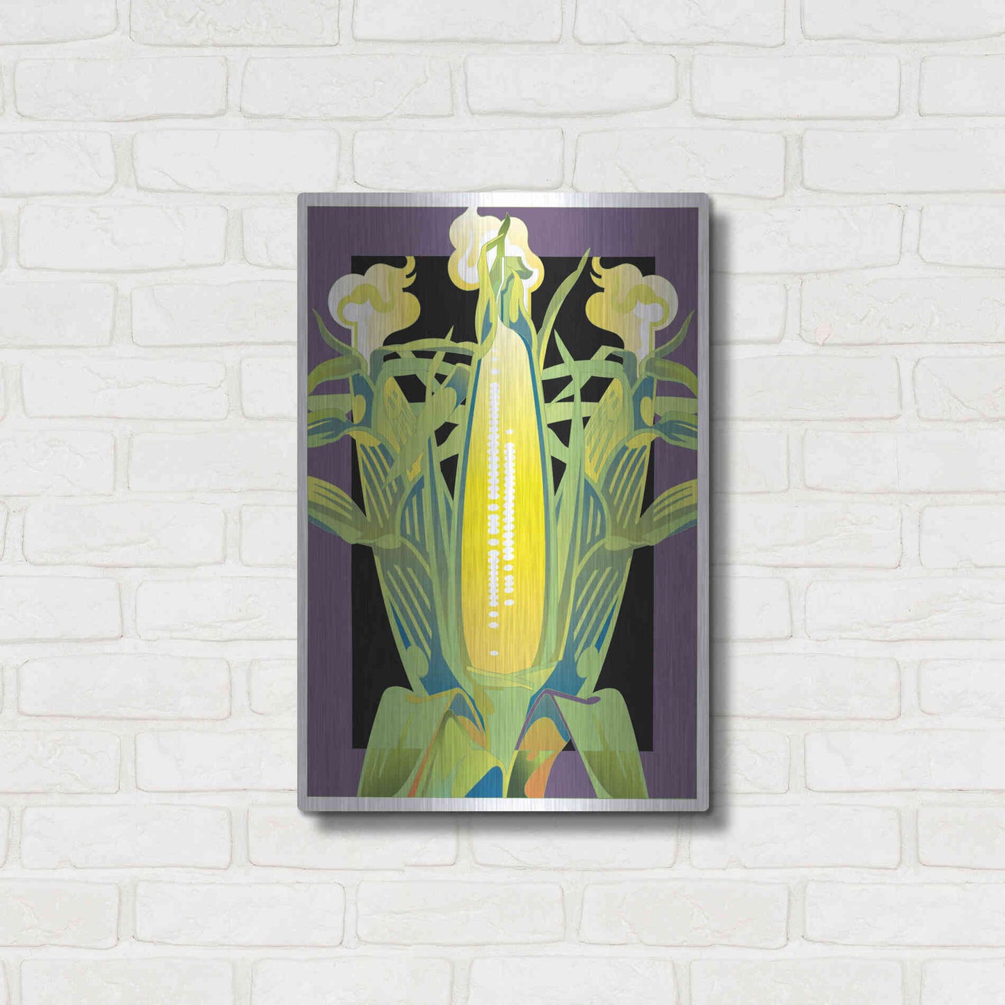 Luxe Metal Art 'Corn' by David Chestnutt, Metal Wall Art,16x24
