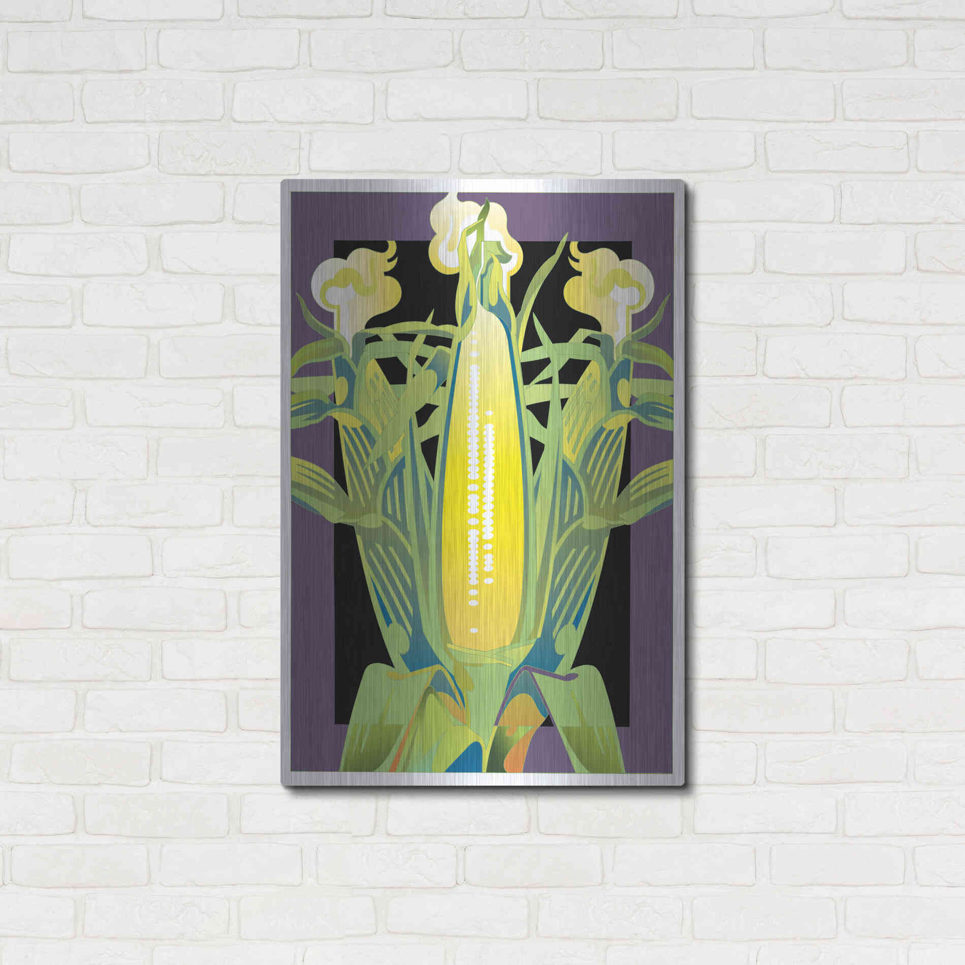 Luxe Metal Art 'Corn' by David Chestnutt, Metal Wall Art,24x36