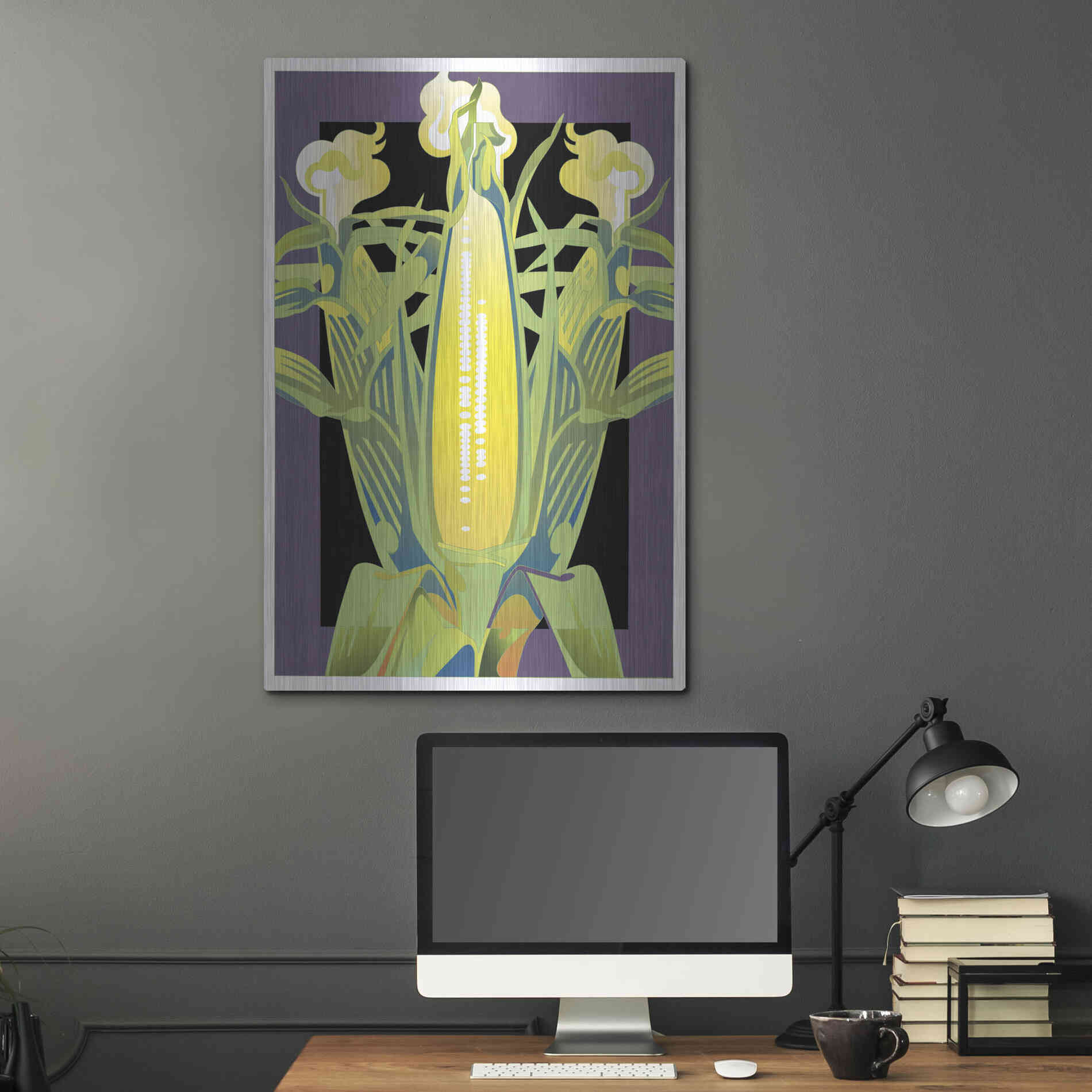 Luxe Metal Art 'Corn' by David Chestnutt, Metal Wall Art,24x36