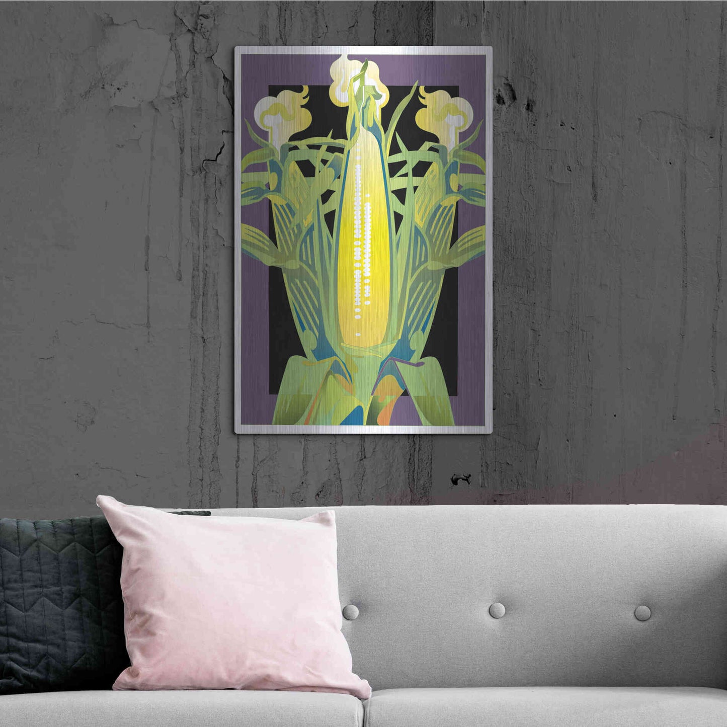 Luxe Metal Art 'Corn' by David Chestnutt, Metal Wall Art,24x36