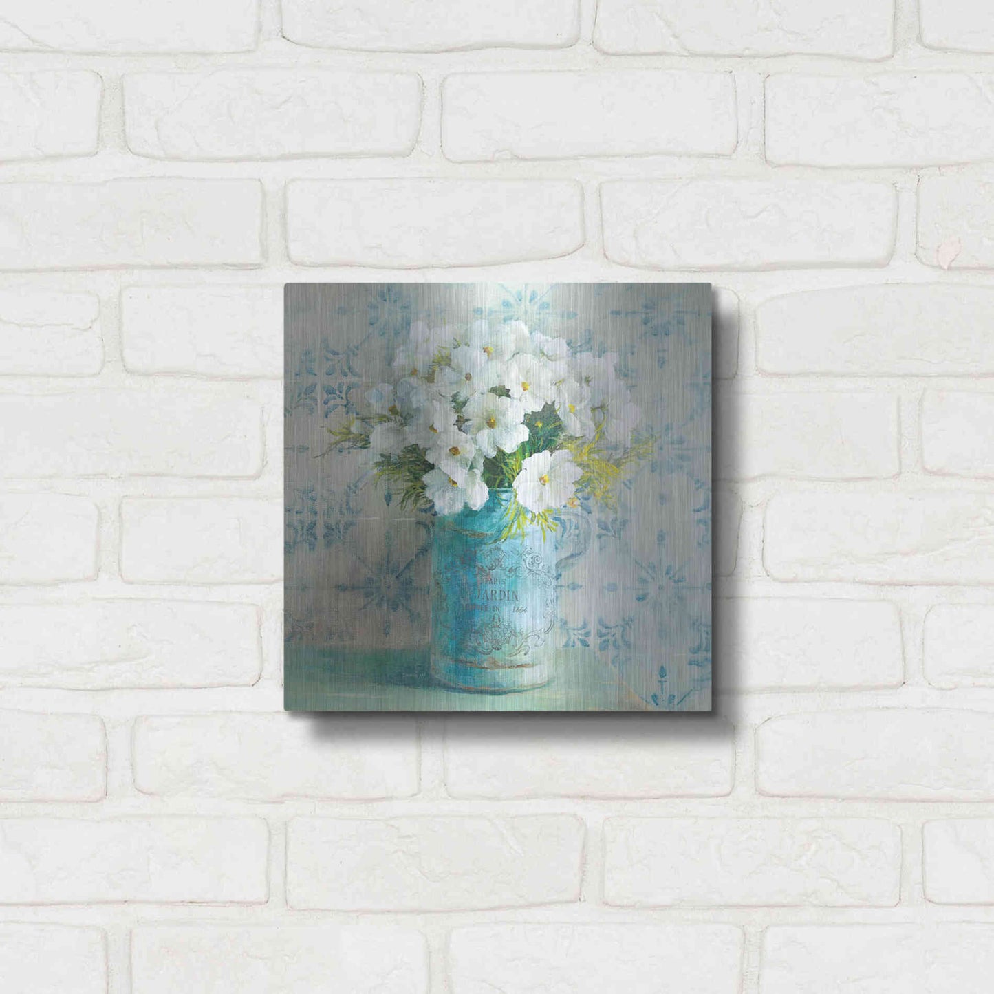 Luxe Metal Art 'May Blossoms I Crop' by Danhui Nai, Metal Wall Art,12x12
