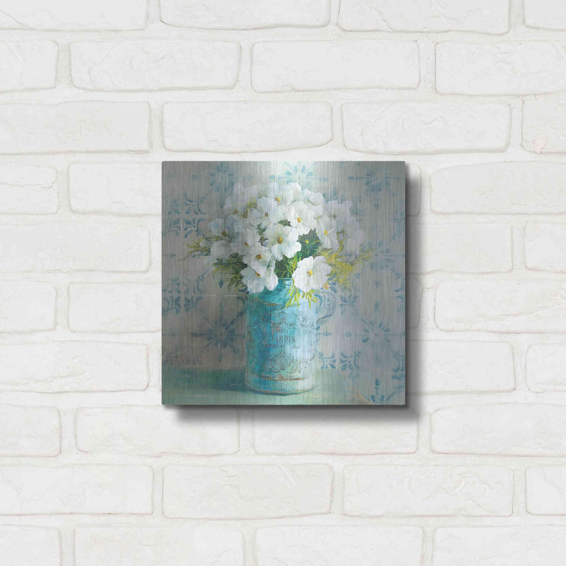 Luxe Metal Art 'May Blossoms I Crop' by Danhui Nai, Metal Wall Art,12x12