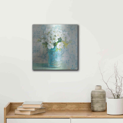 Luxe Metal Art 'May Blossoms I Crop' by Danhui Nai, Metal Wall Art,12x12