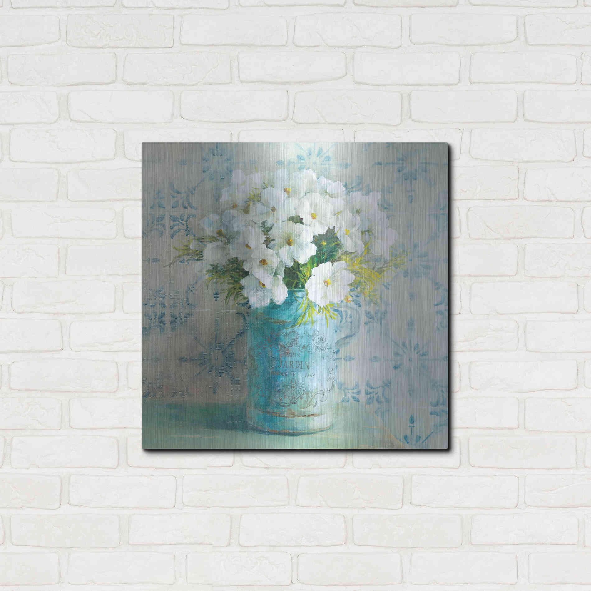 Luxe Metal Art 'May Blossoms I Crop' by Danhui Nai, Metal Wall Art,24x24