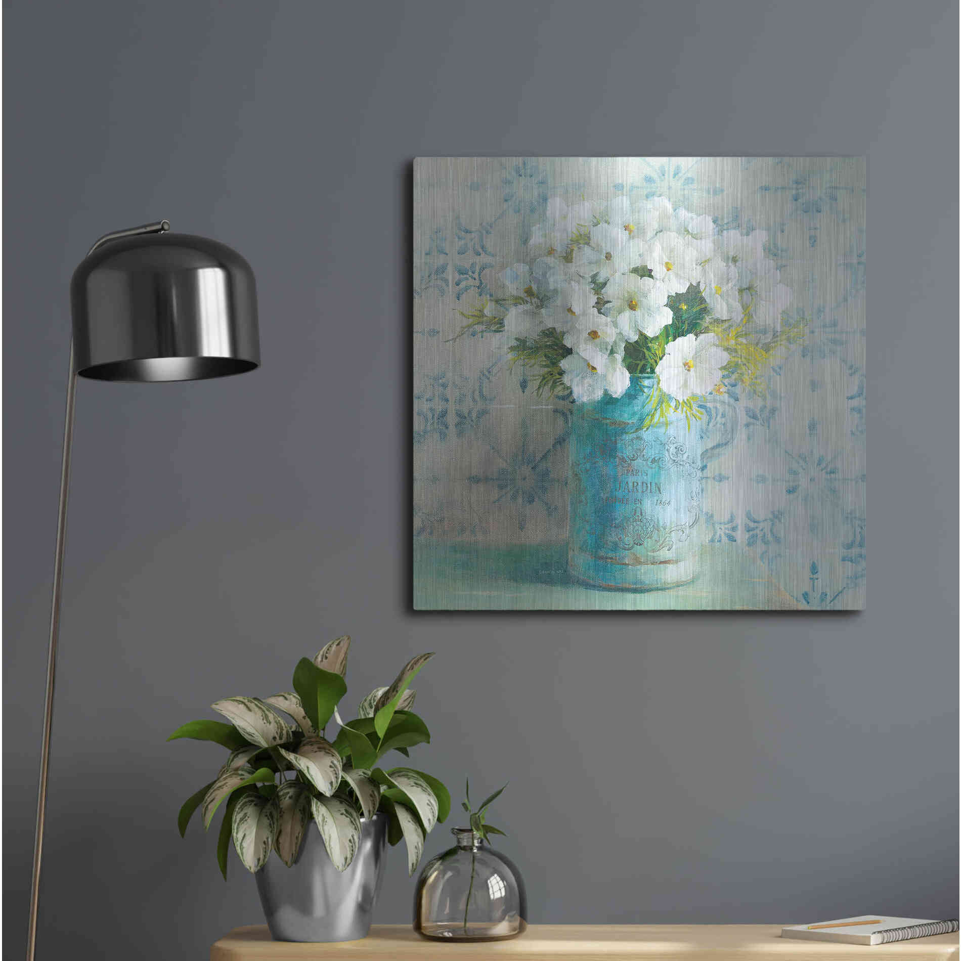 Luxe Metal Art 'May Blossoms I Crop' by Danhui Nai, Metal Wall Art,24x24