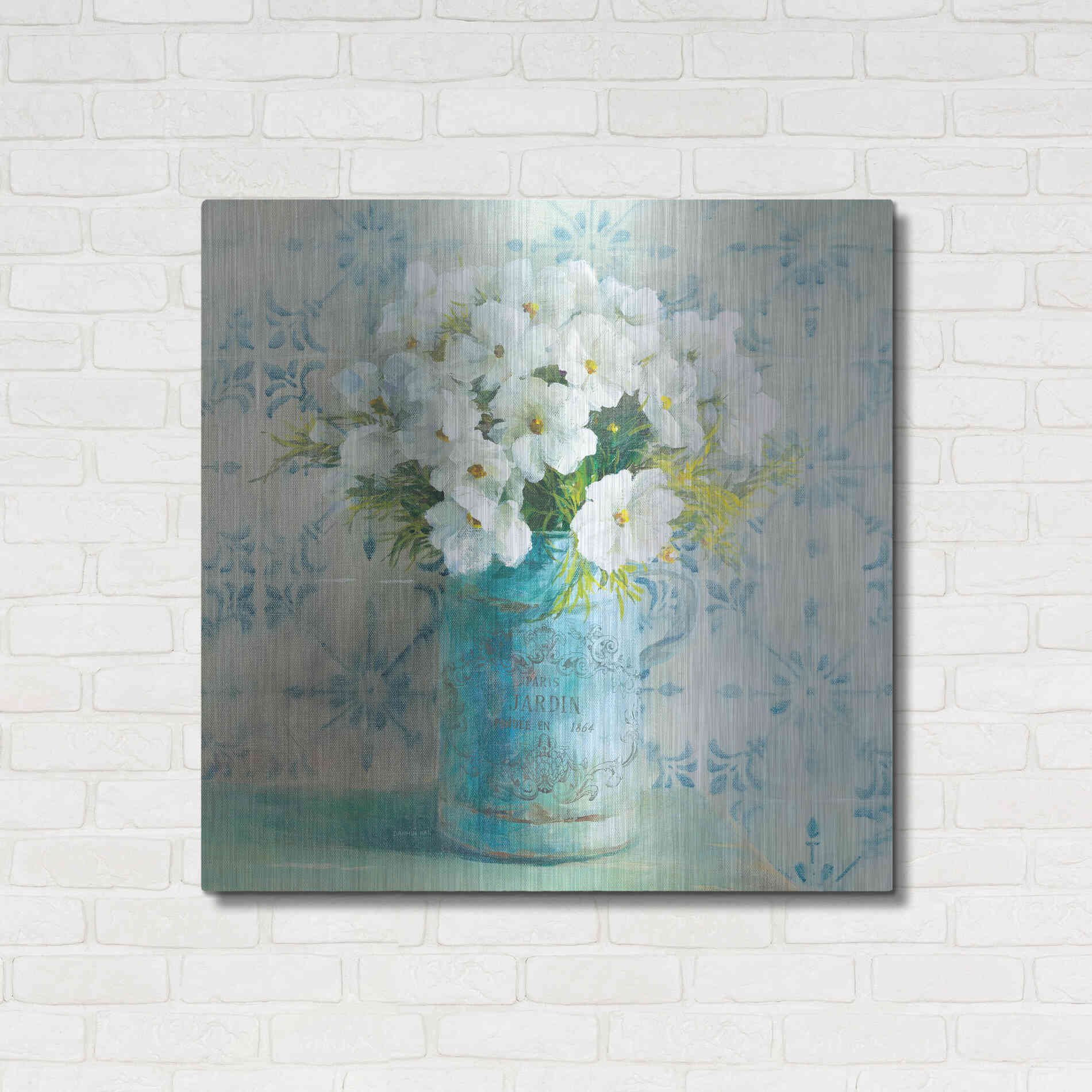 Luxe Metal Art 'May Blossoms I Crop' by Danhui Nai, Metal Wall Art,36x36