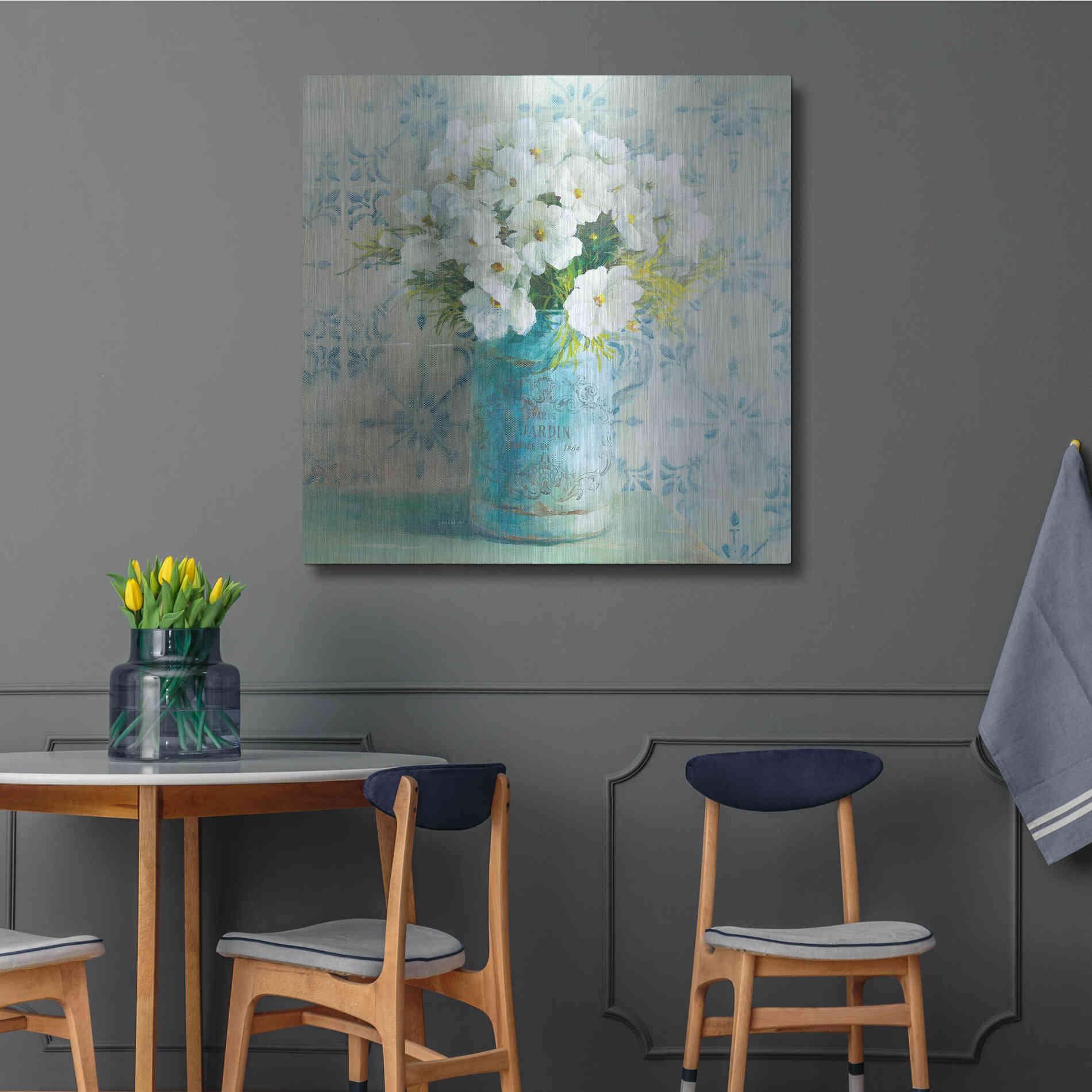 Luxe Metal Art 'May Blossoms I Crop' by Danhui Nai, Metal Wall Art,36x36