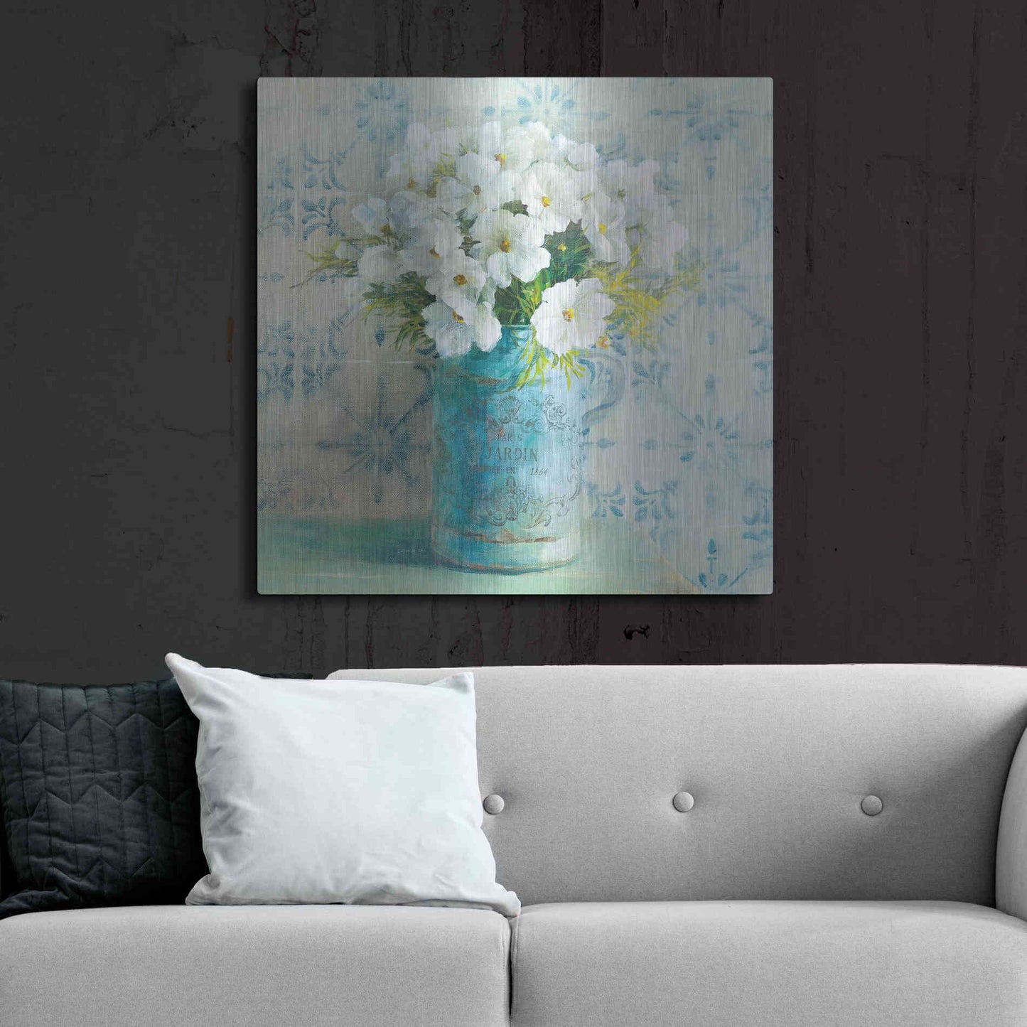 Luxe Metal Art 'May Blossoms I Crop' by Danhui Nai, Metal Wall Art,36x36