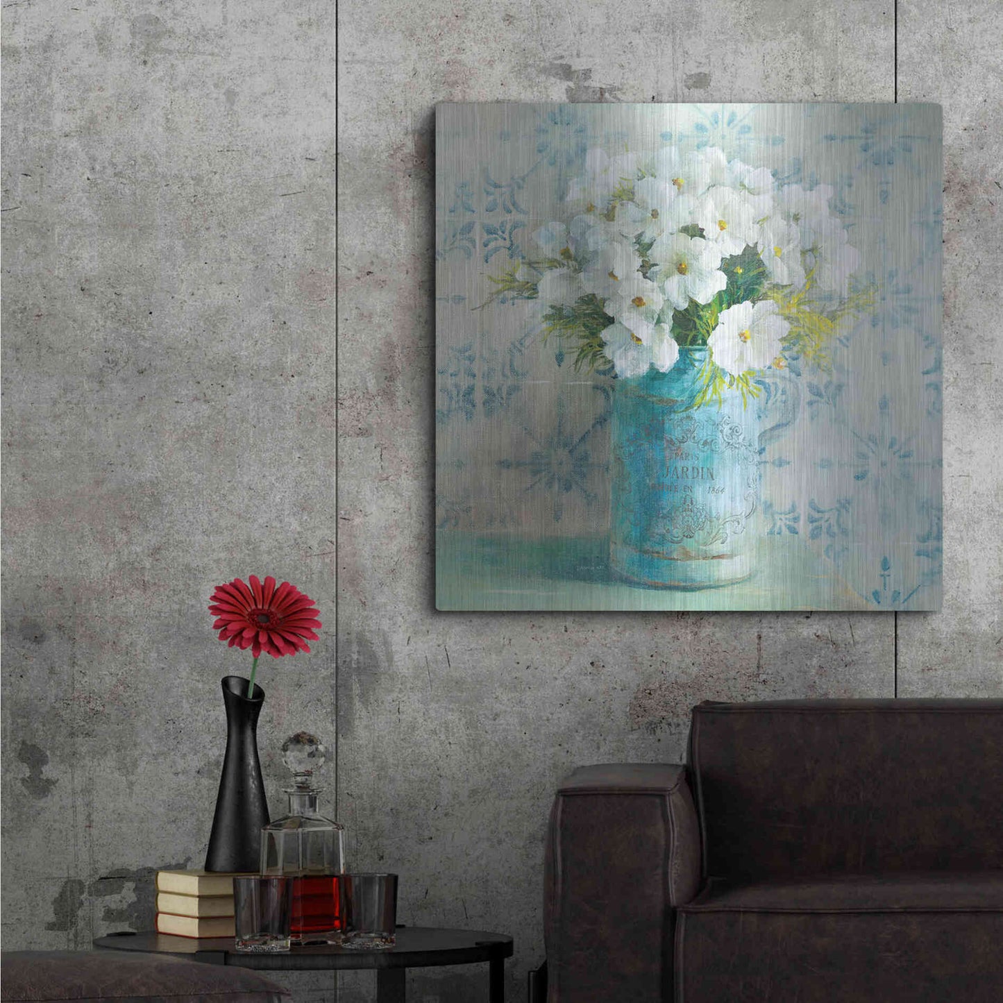 Luxe Metal Art 'May Blossoms I Crop' by Danhui Nai, Metal Wall Art,36x36