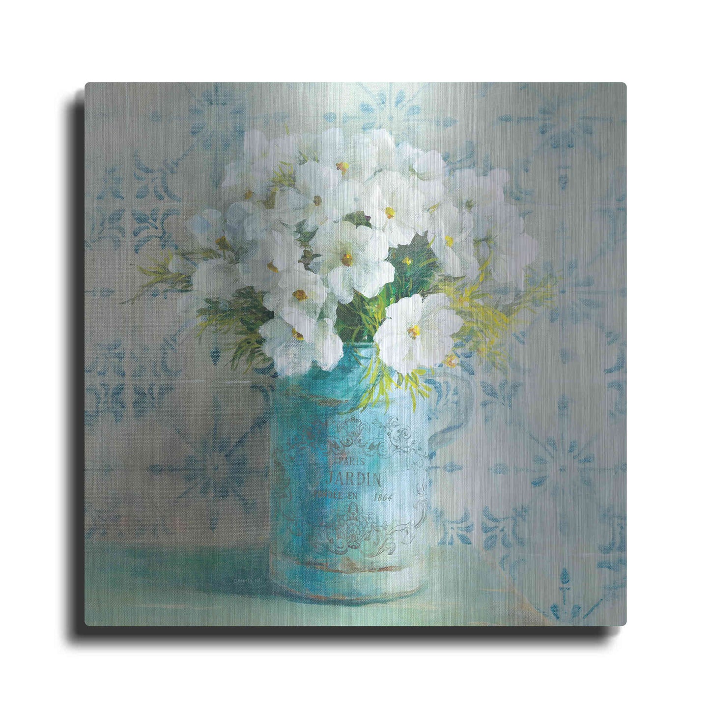 Luxe Metal Art 'May Blossoms I Crop' by Danhui Nai, Metal Wall Art
