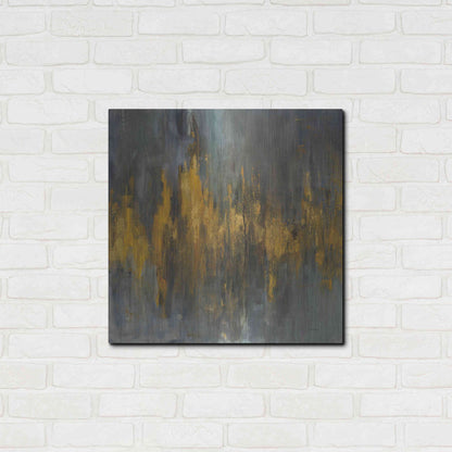 Luxe Metal Art 'Black and Gold Abstract' by Danhui Nai, Metal Wall Art,24x24