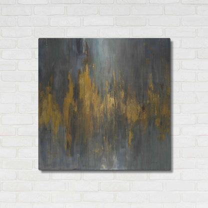 Luxe Metal Art 'Black and Gold Abstract' by Danhui Nai, Metal Wall Art,36x36