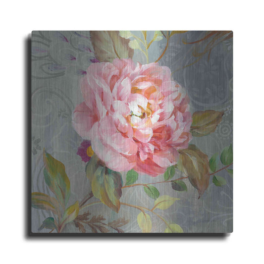 Luxe Metal Art 'Peonies and Paisley II' by Danhui Nai, Metal Wall Art