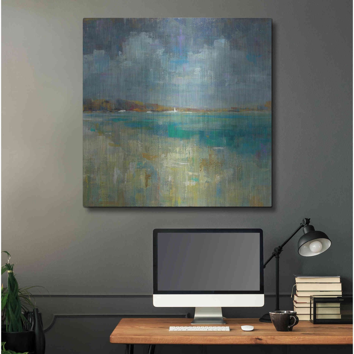 Luxe Metal Art 'Sky and Sea Crop' by Danhui Nai, Metal Wall Art,36x36