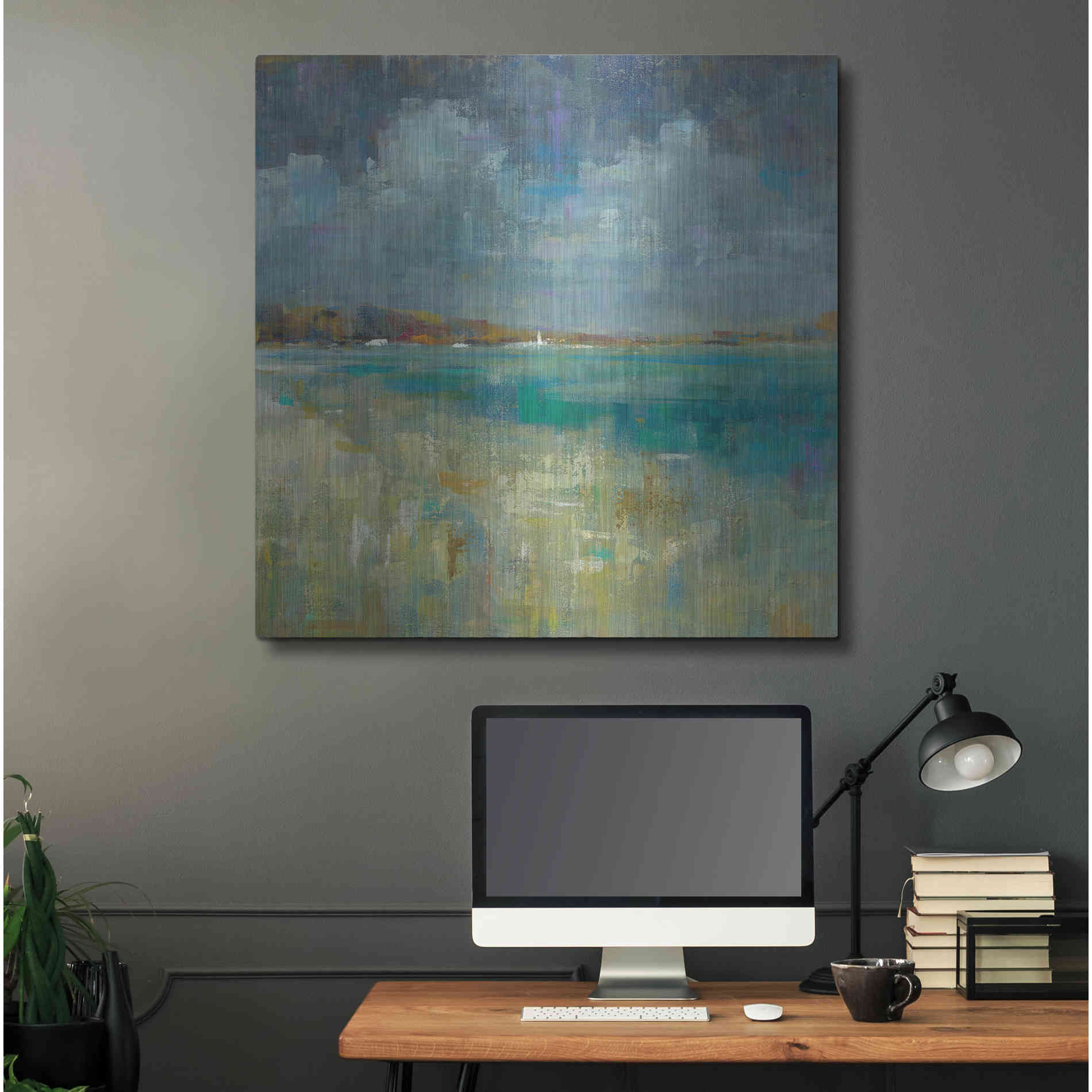 Luxe Metal Art 'Sky and Sea Crop' by Danhui Nai, Metal Wall Art,36x36