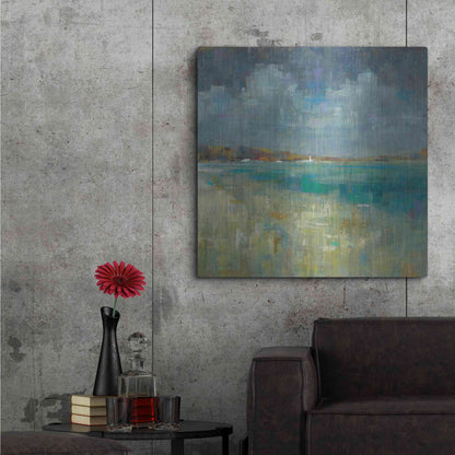 Luxe Metal Art 'Sky and Sea Crop' by Danhui Nai, Metal Wall Art,36x36