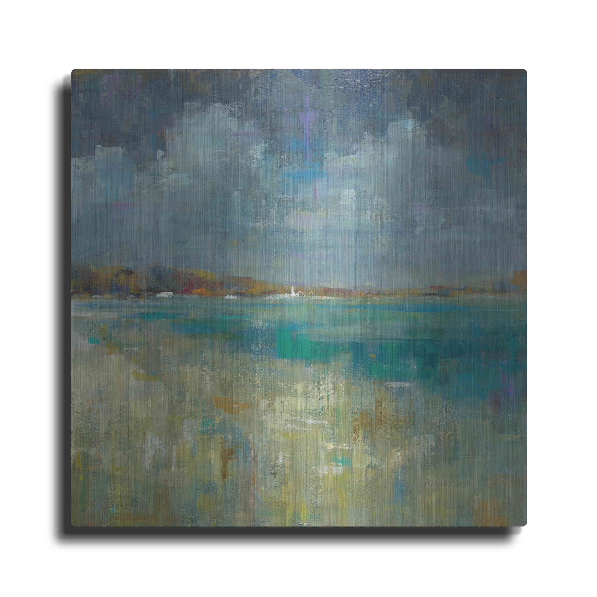 Luxe Metal Art 'Sky and Sea Crop' by Danhui Nai, Metal Wall Art