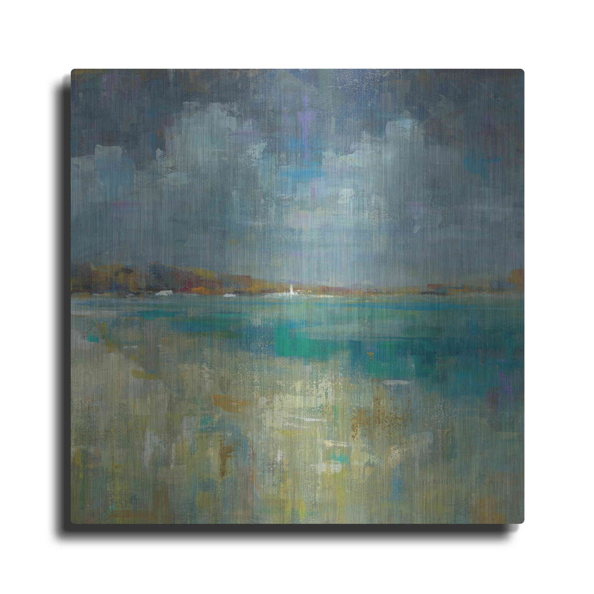 Luxe Metal Art 'Sky and Sea Crop' by Danhui Nai, Metal Wall Art
