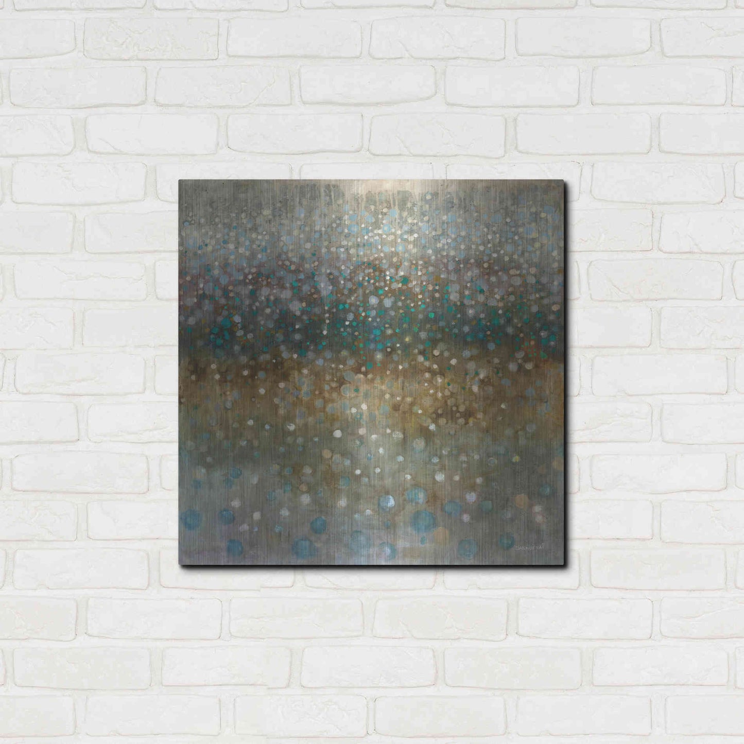 Luxe Metal Art 'Abstract Rain' by Danhui Nai, Metal Wall Art,24x24