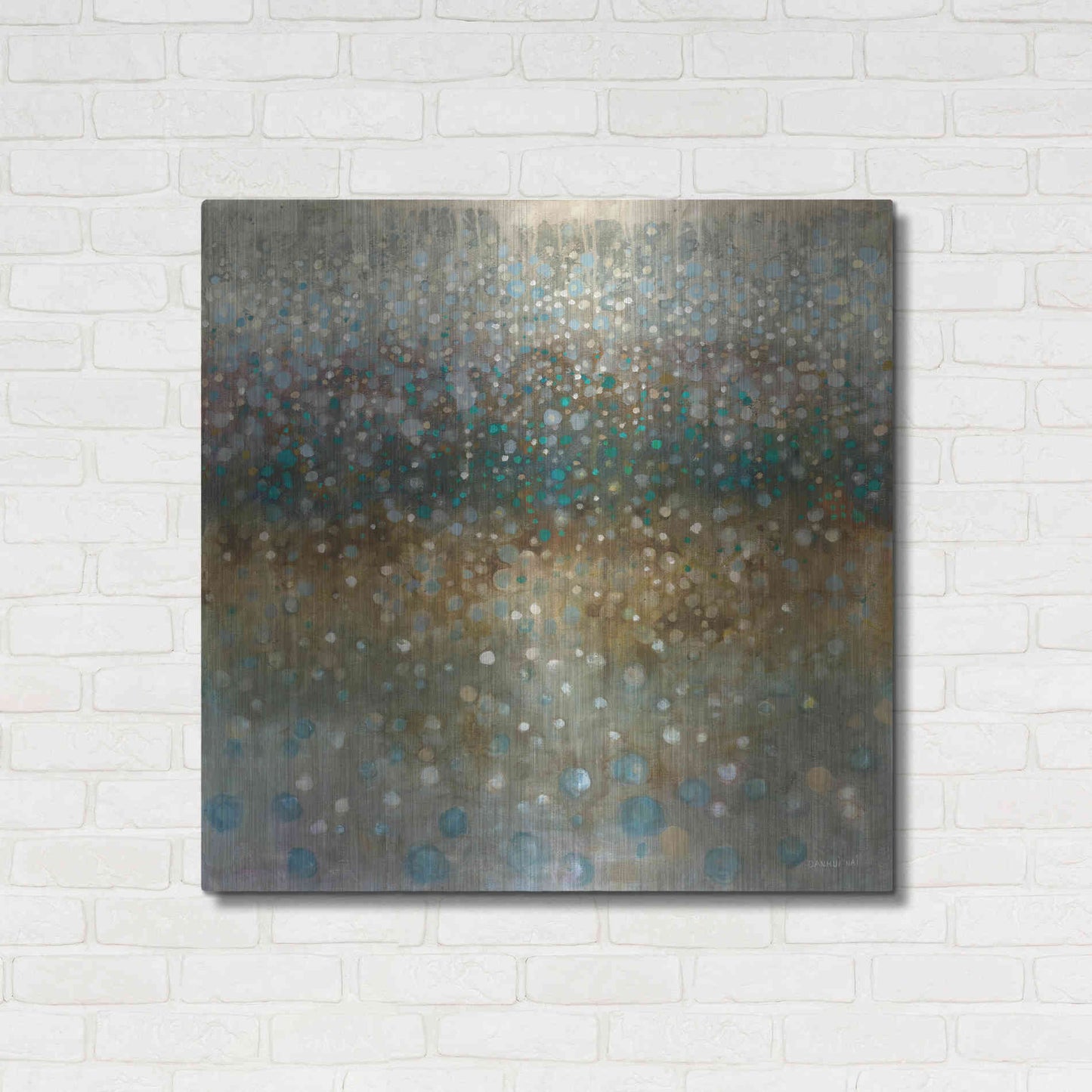 Luxe Metal Art 'Abstract Rain' by Danhui Nai, Metal Wall Art,36x36