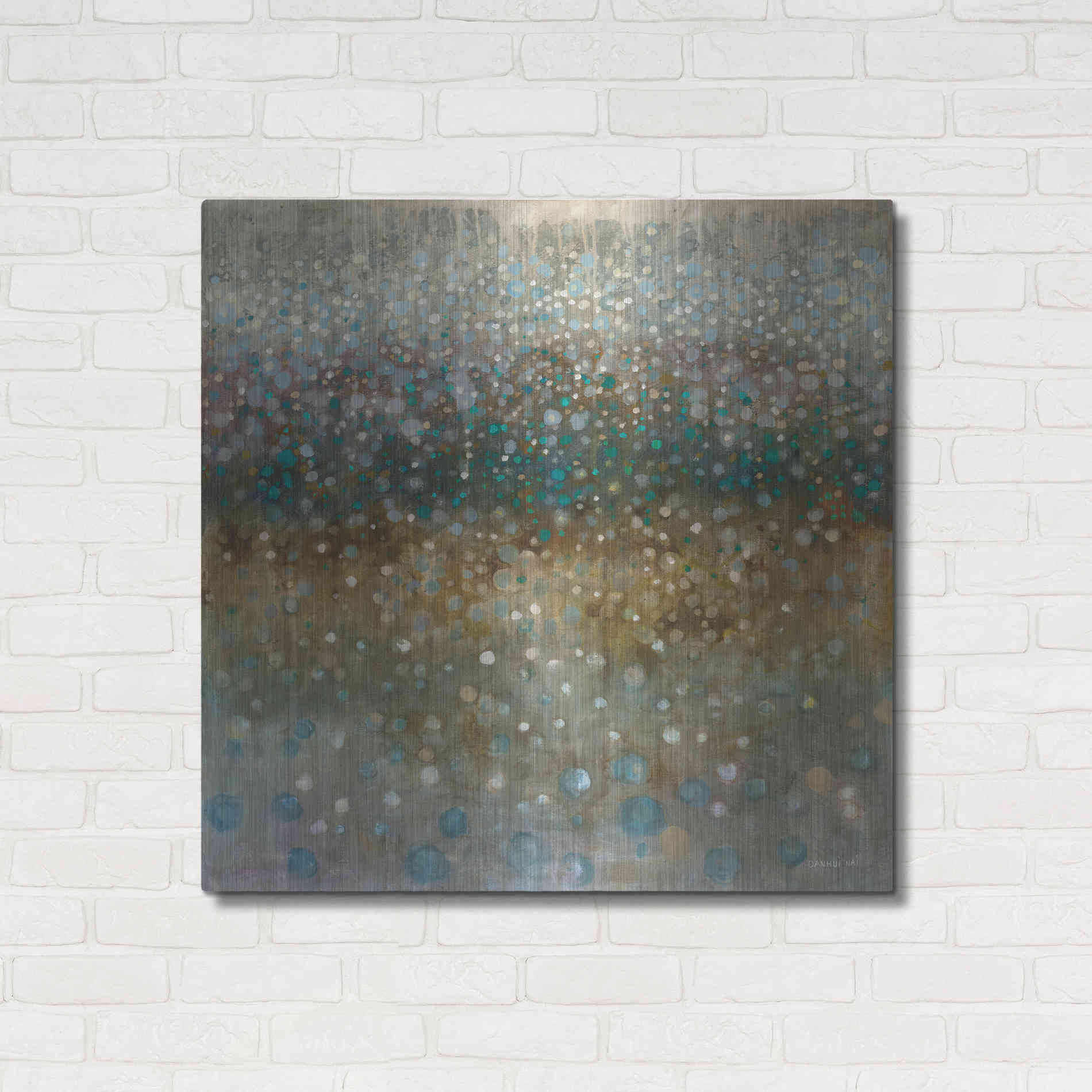 Luxe Metal Art 'Abstract Rain' by Danhui Nai, Metal Wall Art,36x36