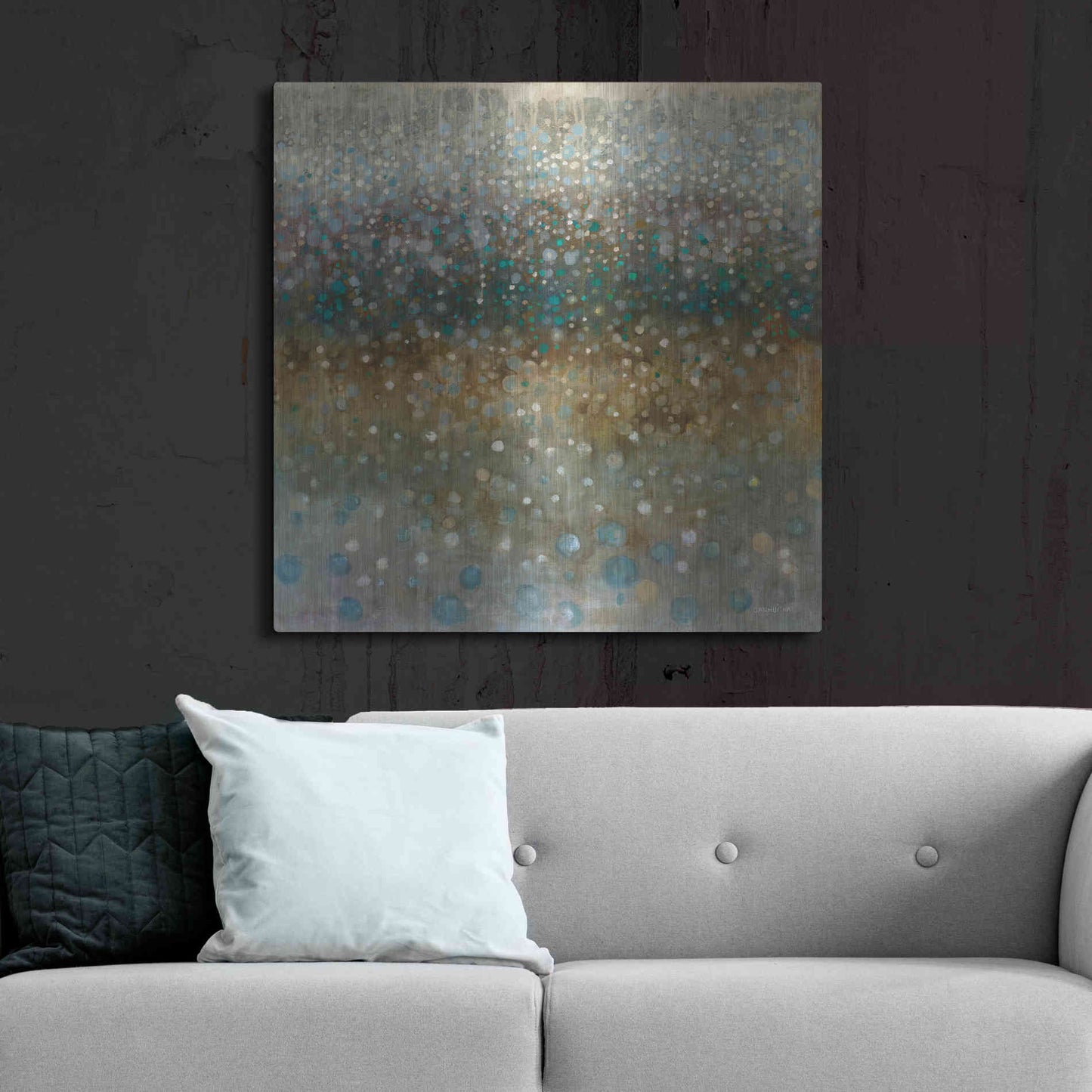 Luxe Metal Art 'Abstract Rain' by Danhui Nai, Metal Wall Art,36x36