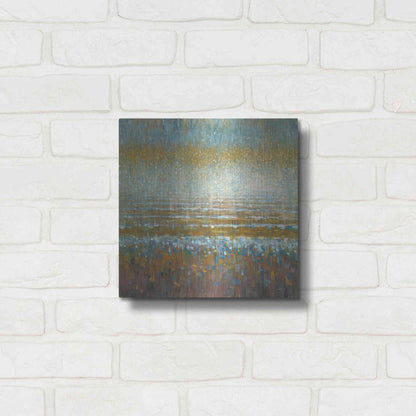 Luxe Metal Art 'Rains Over the Lake Light' by Danhui Nai, Metal Wall Art,12x12