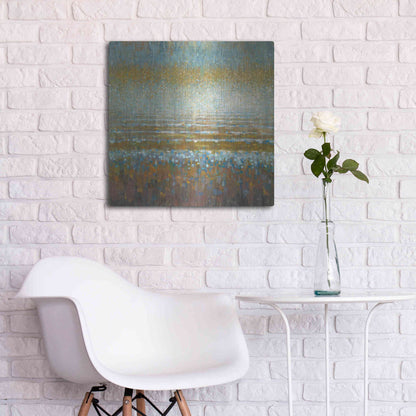 Luxe Metal Art 'Rains Over the Lake Light' by Danhui Nai, Metal Wall Art,24x24