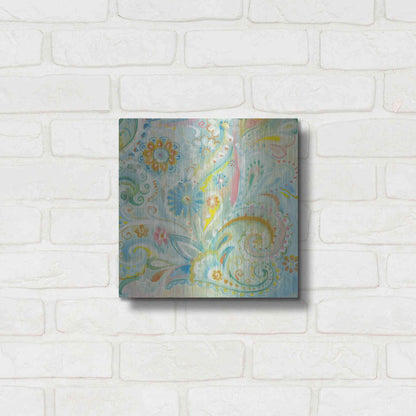 Luxe Metal Art 'Spring Dream Paisley XIII' by Danhui Nai, Metal Wall Art,12x12