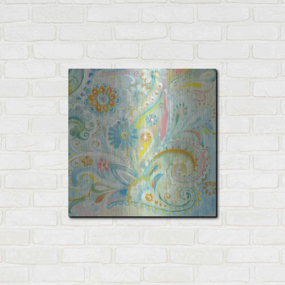 Luxe Metal Art 'Spring Dream Paisley XIII' by Danhui Nai, Metal Wall Art,24x24