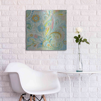 Luxe Metal Art 'Spring Dream Paisley XIII' by Danhui Nai, Metal Wall Art,24x24