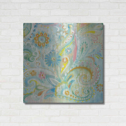 Luxe Metal Art 'Spring Dream Paisley XIII' by Danhui Nai, Metal Wall Art,36x36