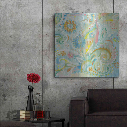 Luxe Metal Art 'Spring Dream Paisley XIII' by Danhui Nai, Metal Wall Art,36x36
