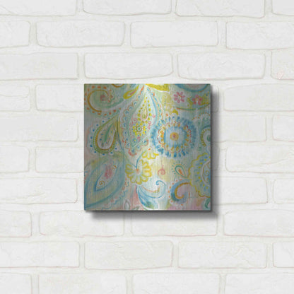 Luxe Metal Art 'Spring Dream Paisley XII' by Danhui Nai, Metal Wall Art,12x12