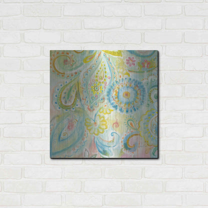 Luxe Metal Art 'Spring Dream Paisley XII' by Danhui Nai, Metal Wall Art,24x24