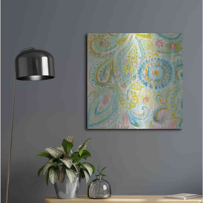 Luxe Metal Art 'Spring Dream Paisley XII' by Danhui Nai, Metal Wall Art,24x24