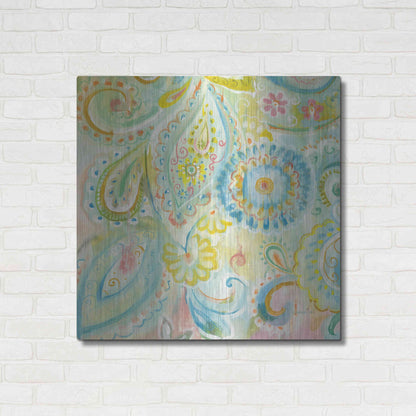 Luxe Metal Art 'Spring Dream Paisley XII' by Danhui Nai, Metal Wall Art,36x36