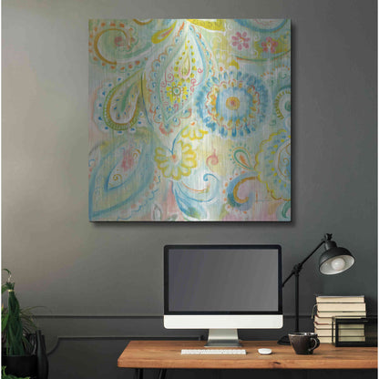 Luxe Metal Art 'Spring Dream Paisley XII' by Danhui Nai, Metal Wall Art,36x36