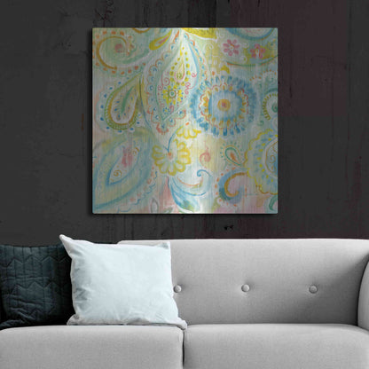 Luxe Metal Art 'Spring Dream Paisley XII' by Danhui Nai, Metal Wall Art,36x36