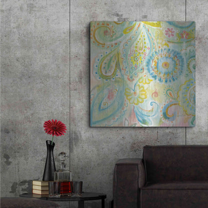 Luxe Metal Art 'Spring Dream Paisley XII' by Danhui Nai, Metal Wall Art,36x36