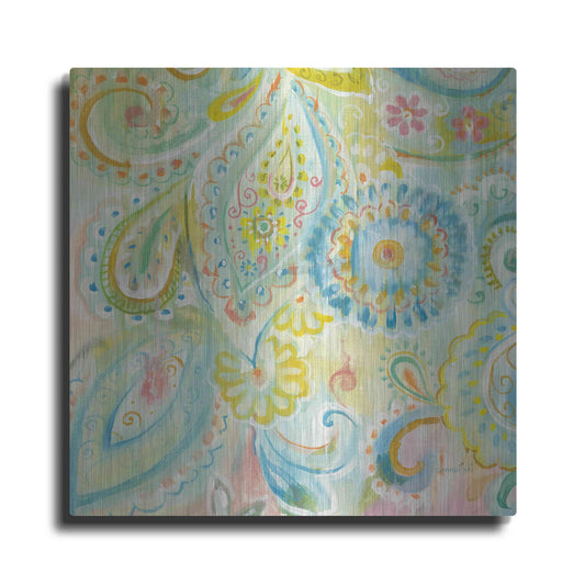 Luxe Metal Art 'Spring Dream Paisley XII' by Danhui Nai, Metal Wall Art