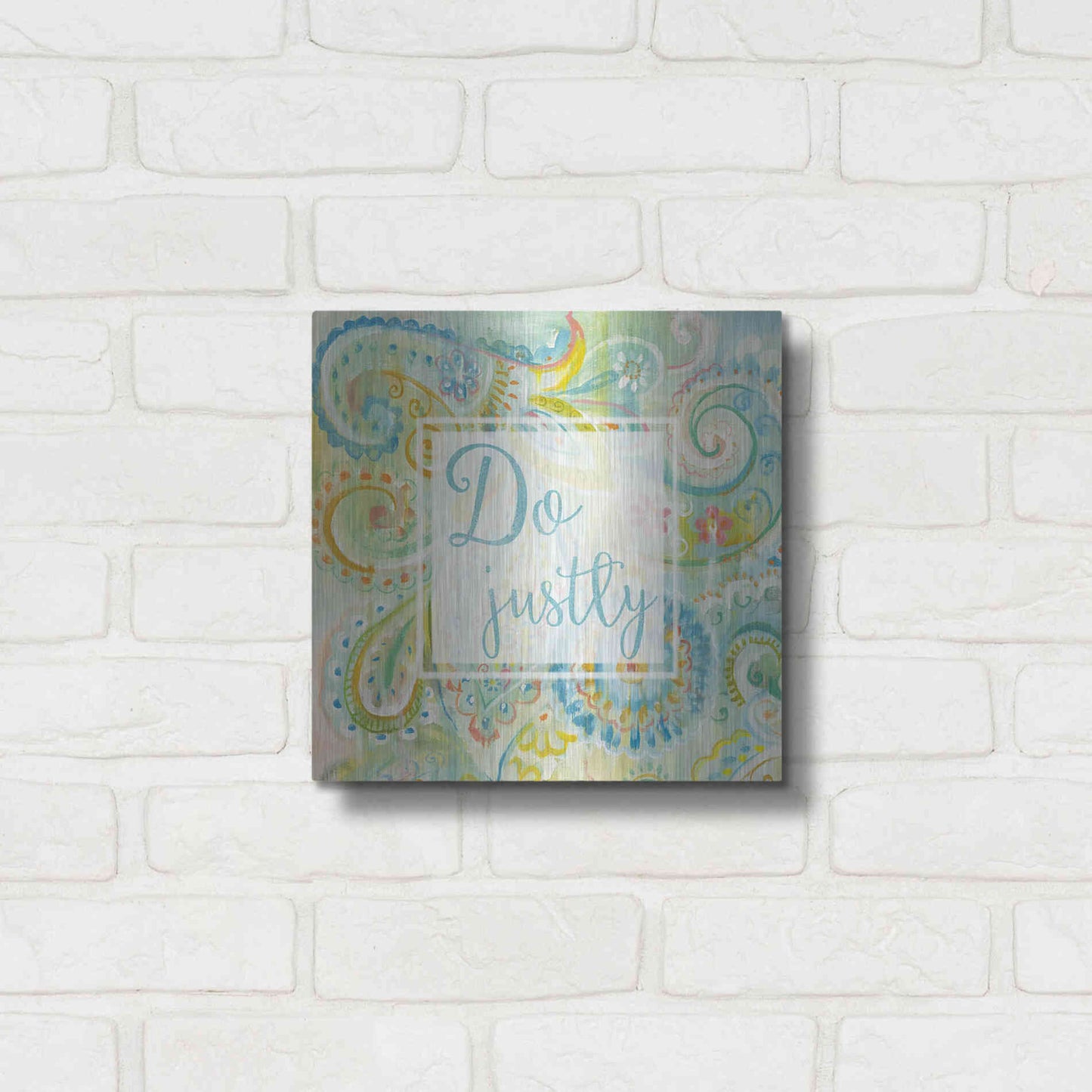 Luxe Metal Art 'Spring Dream Paisley II Pink Sentiment' by Danhui Nai, Metal Wall Art,12x12