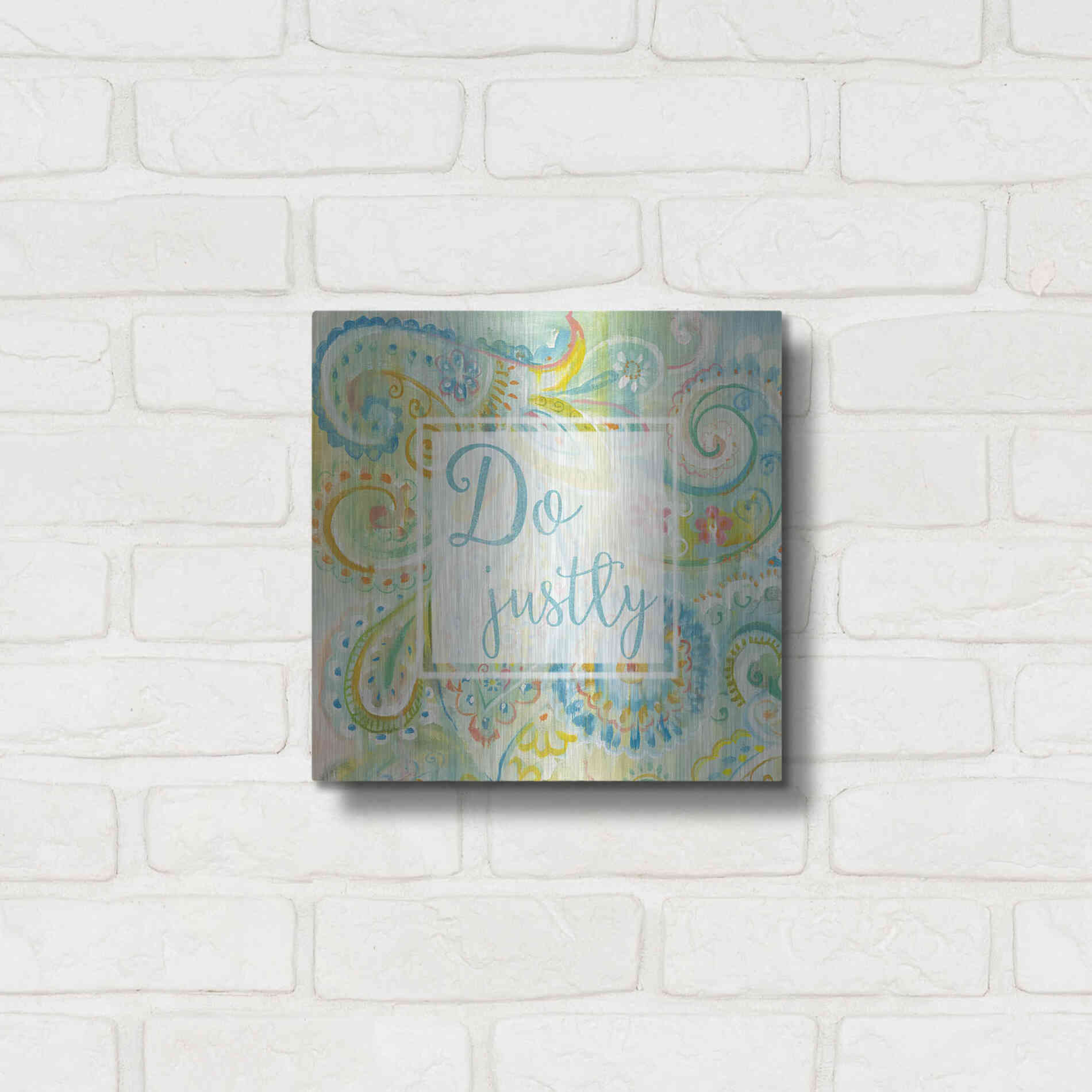 Luxe Metal Art 'Spring Dream Paisley II Pink Sentiment' by Danhui Nai, Metal Wall Art,12x12
