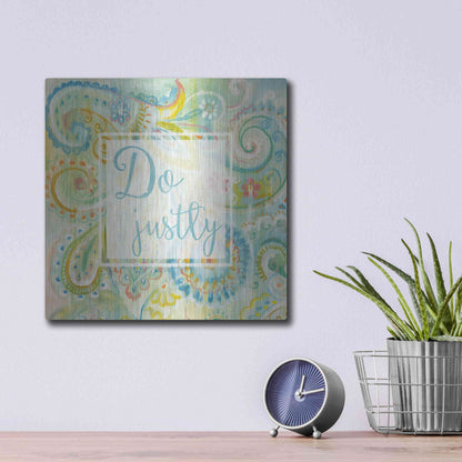 Luxe Metal Art 'Spring Dream Paisley II Pink Sentiment' by Danhui Nai, Metal Wall Art,12x12