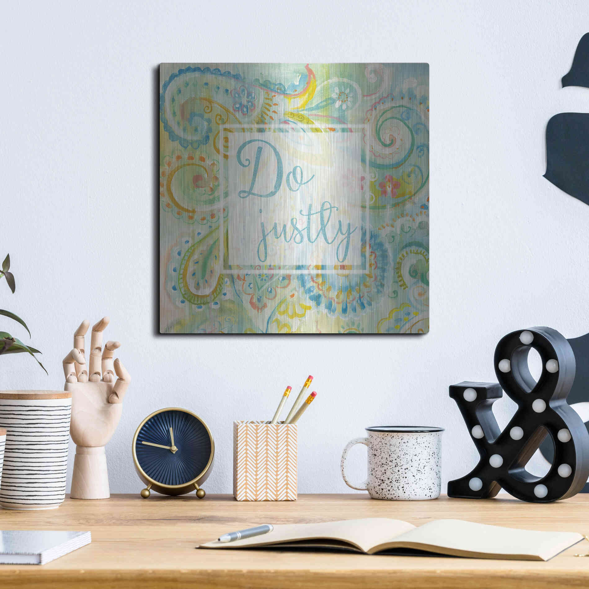 Luxe Metal Art 'Spring Dream Paisley II Pink Sentiment' by Danhui Nai, Metal Wall Art,12x12