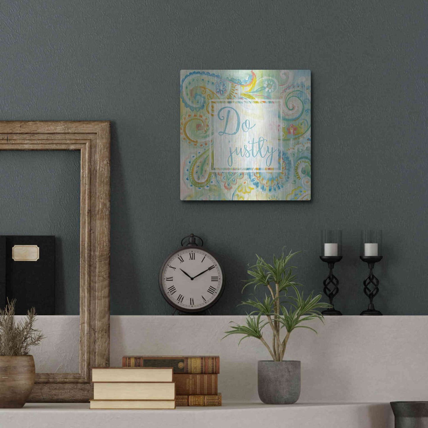 Luxe Metal Art 'Spring Dream Paisley II Pink Sentiment' by Danhui Nai, Metal Wall Art,12x12