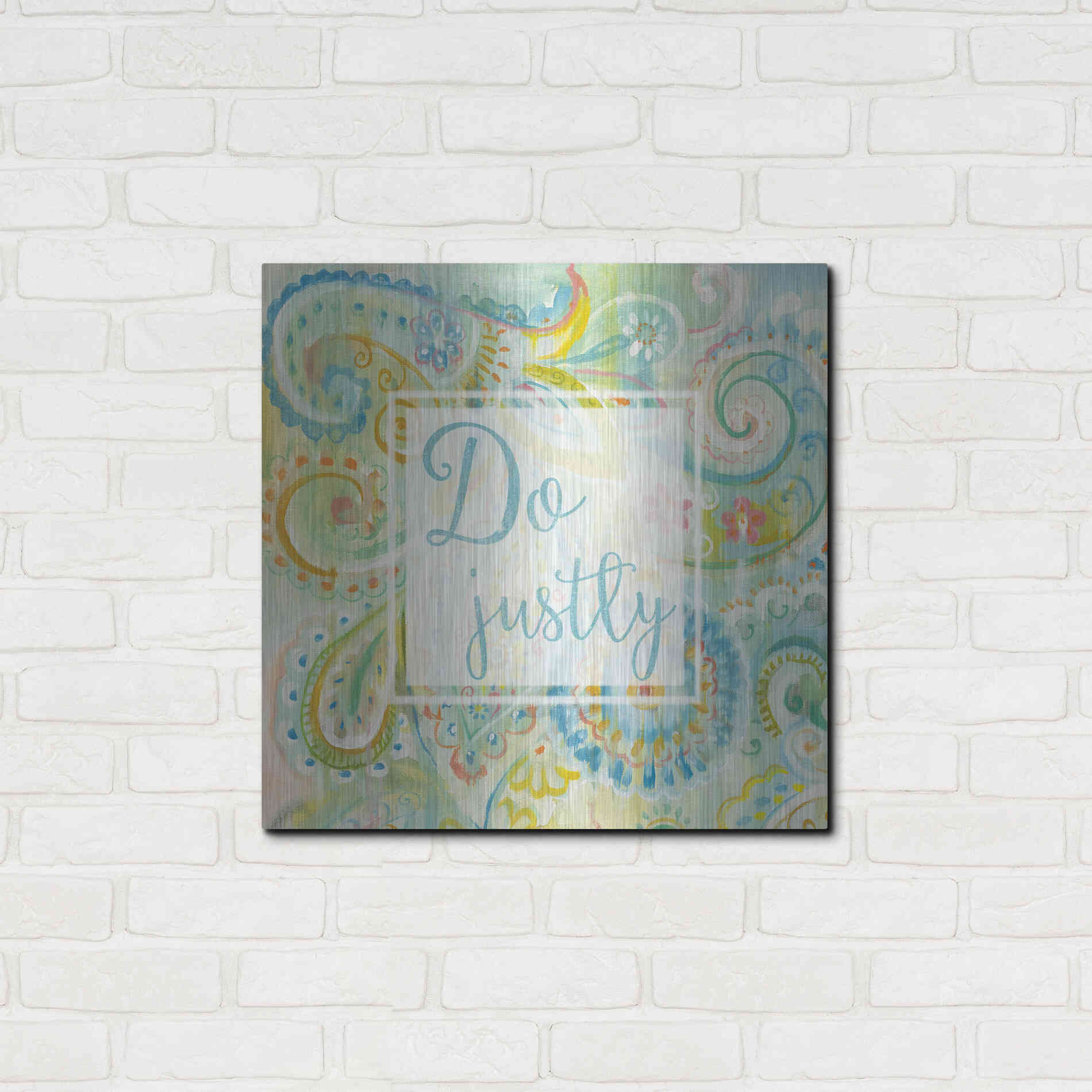 Luxe Metal Art 'Spring Dream Paisley II Pink Sentiment' by Danhui Nai, Metal Wall Art,24x24