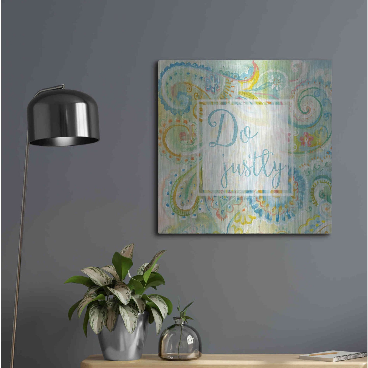 Luxe Metal Art 'Spring Dream Paisley II Pink Sentiment' by Danhui Nai, Metal Wall Art,24x24